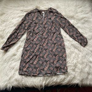 Loft Floral‎ Paisley Smocked Neck Shift Dress